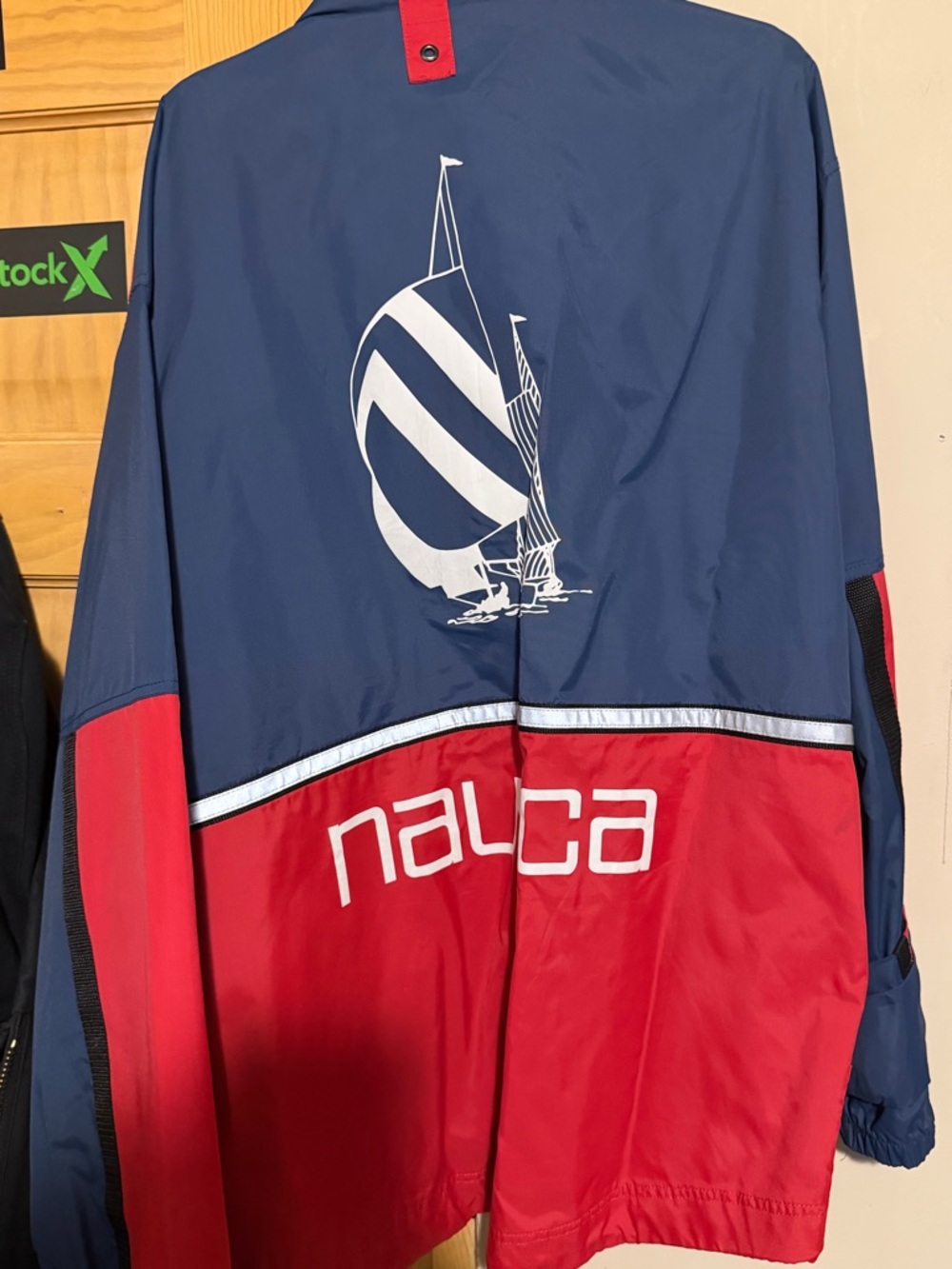 Nautica Men's Blue & Red Lightweight Windbreaker with Yellow Lining - Picture 2 of 2